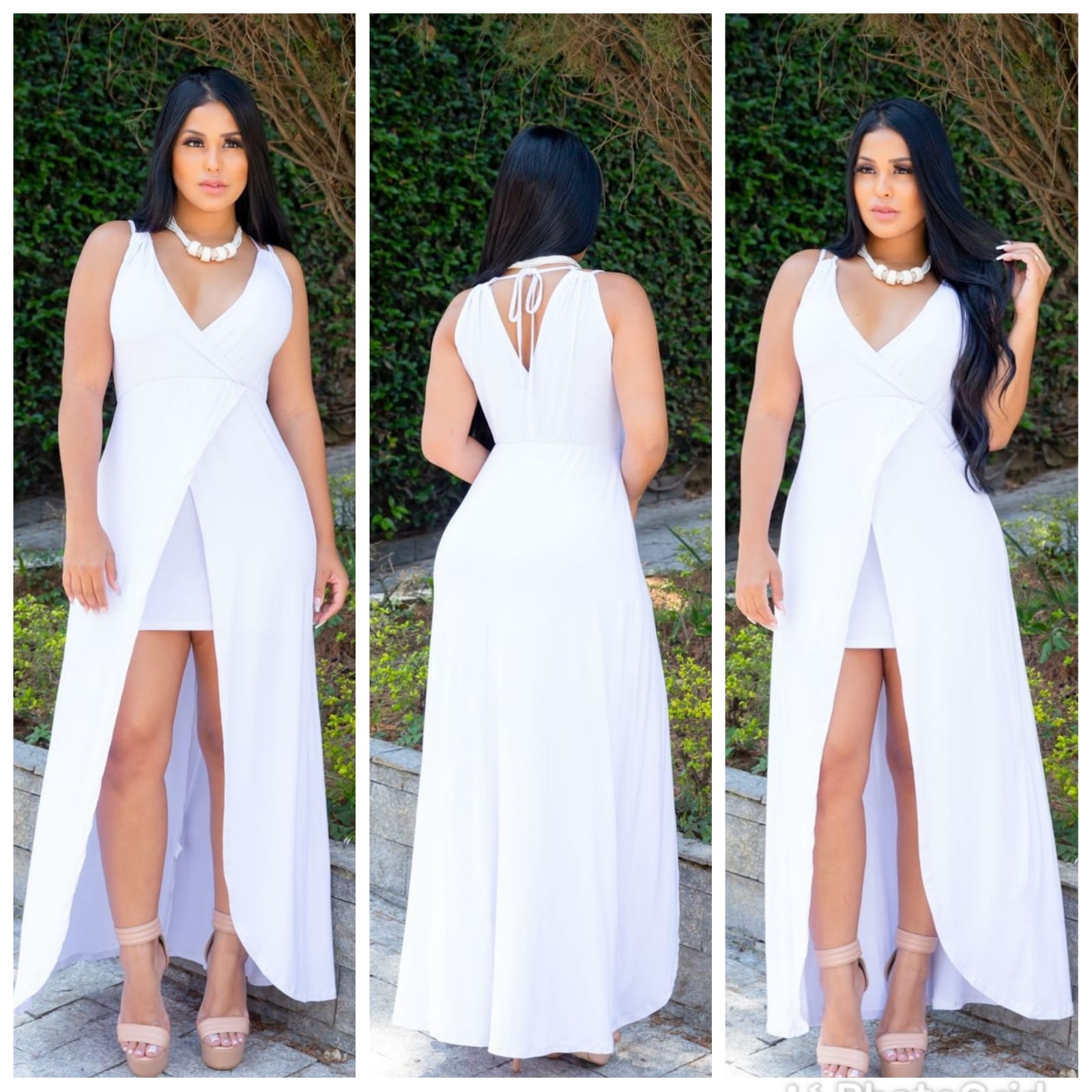vestido longo branco barato