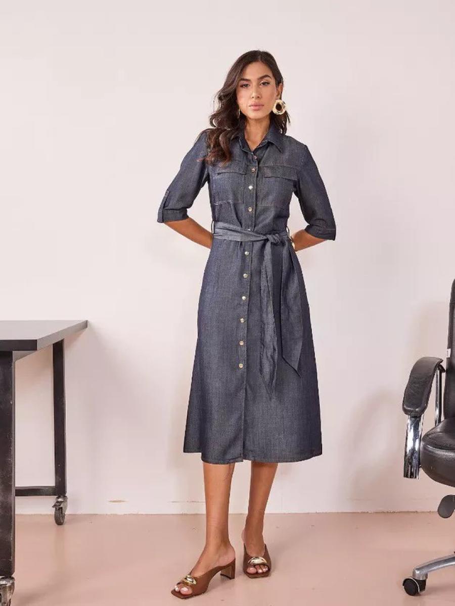 vestido chemise jeans barato