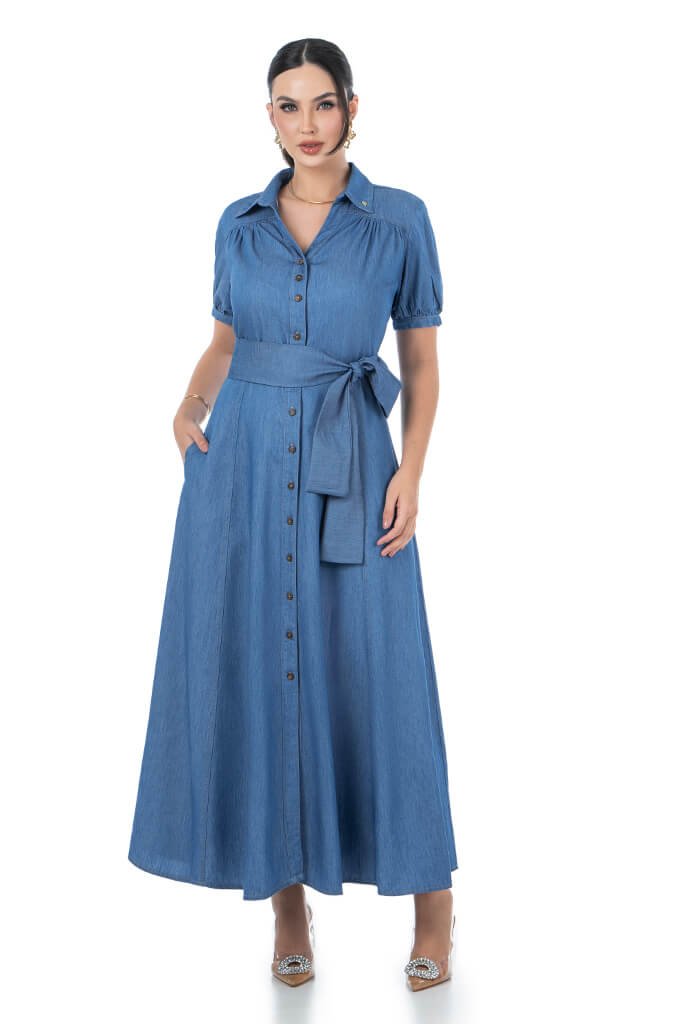 como usar vestido chemise jeans