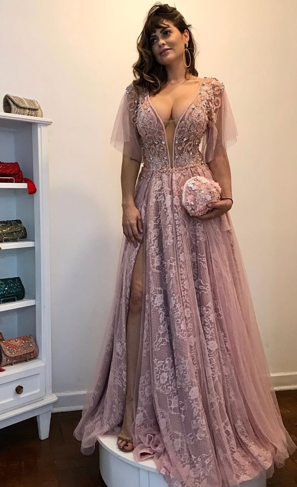 vestido de madrinha com manga