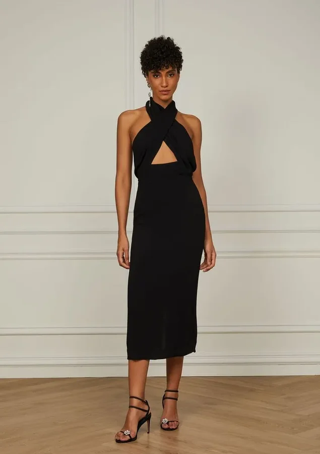 vestido midi elegante animale