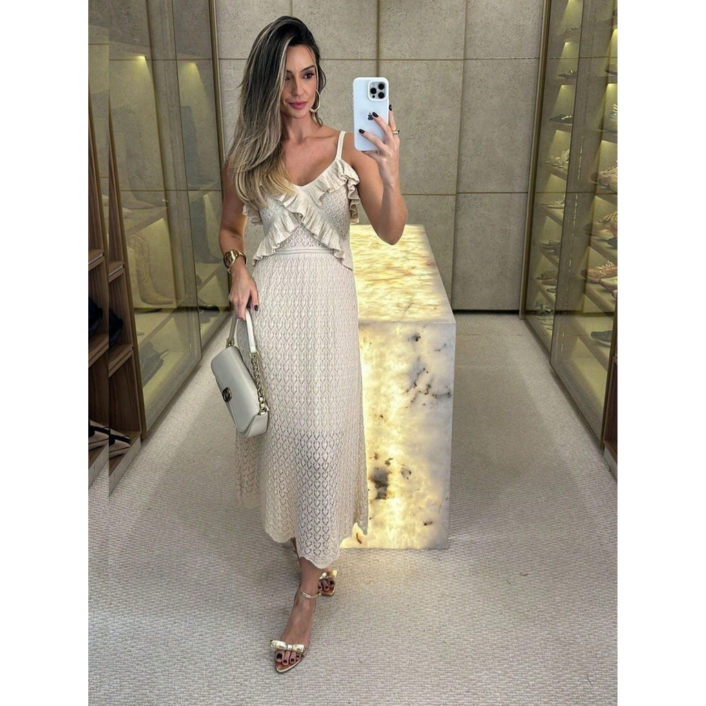 vestido midi animale estampado