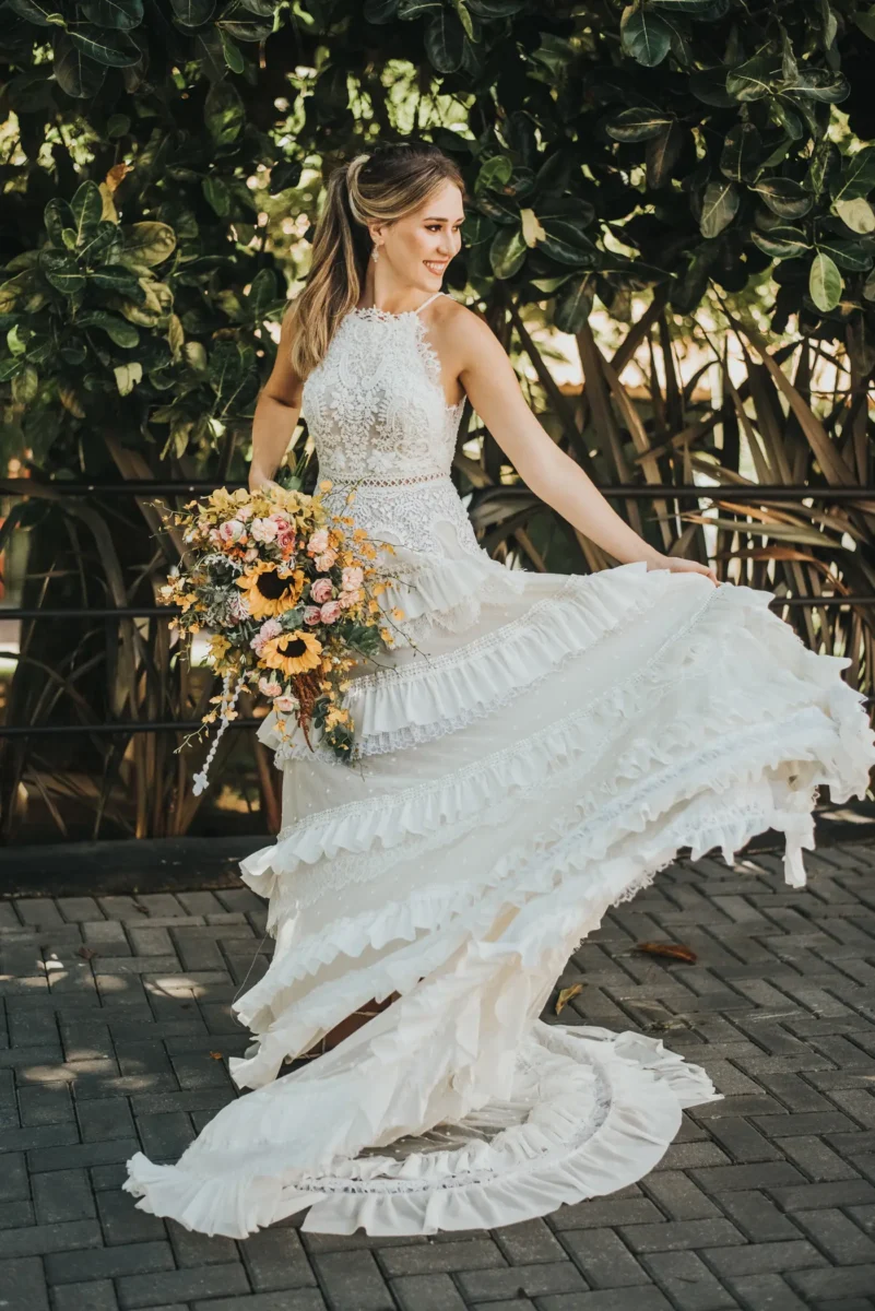 vestido de noiva para casamento ao ar livre