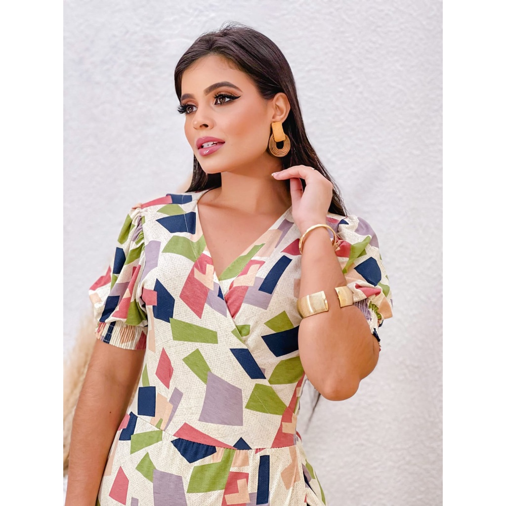 vestido envelope viscolycra curto