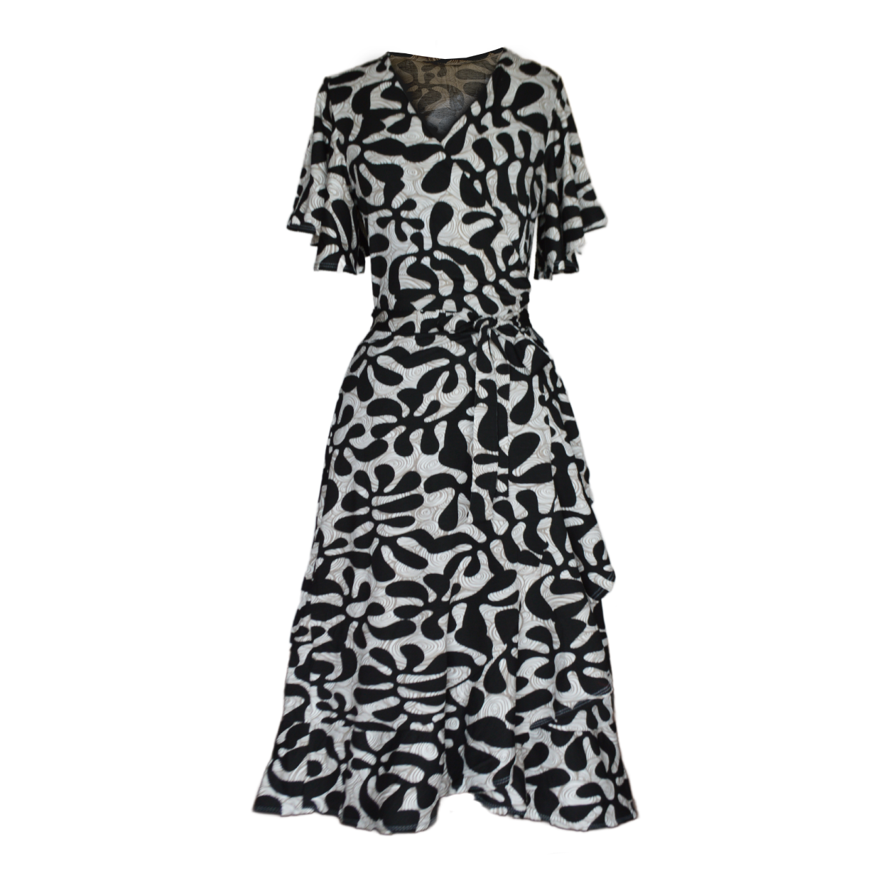 vestido midi viscolycra manga longa