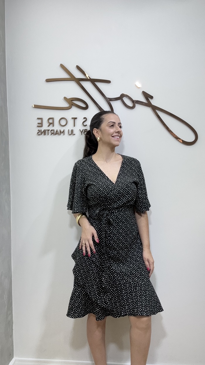 vestido envelope midi estampado