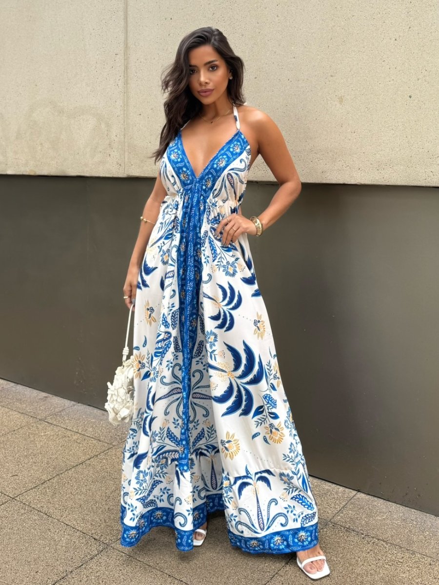 vestido indiano estampado