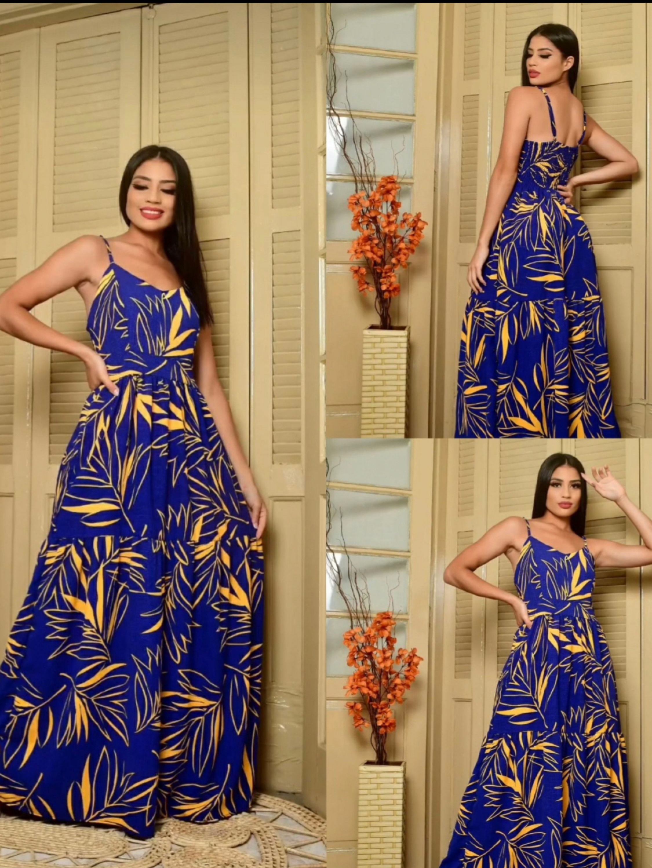 vestido longo estampado justo