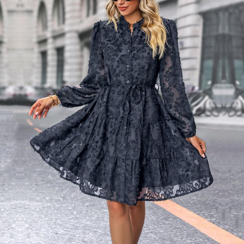 vestido longo manga longa outono inverno 2026