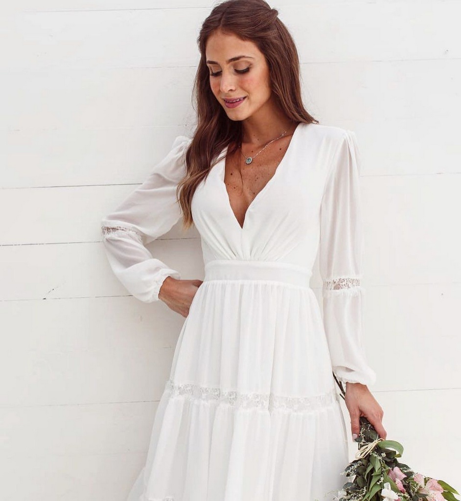 vestido elegante para almoço