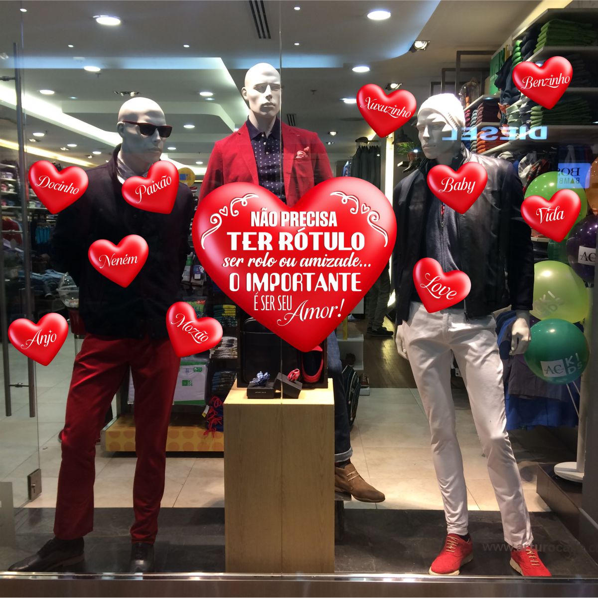 vitrine romântica namorados