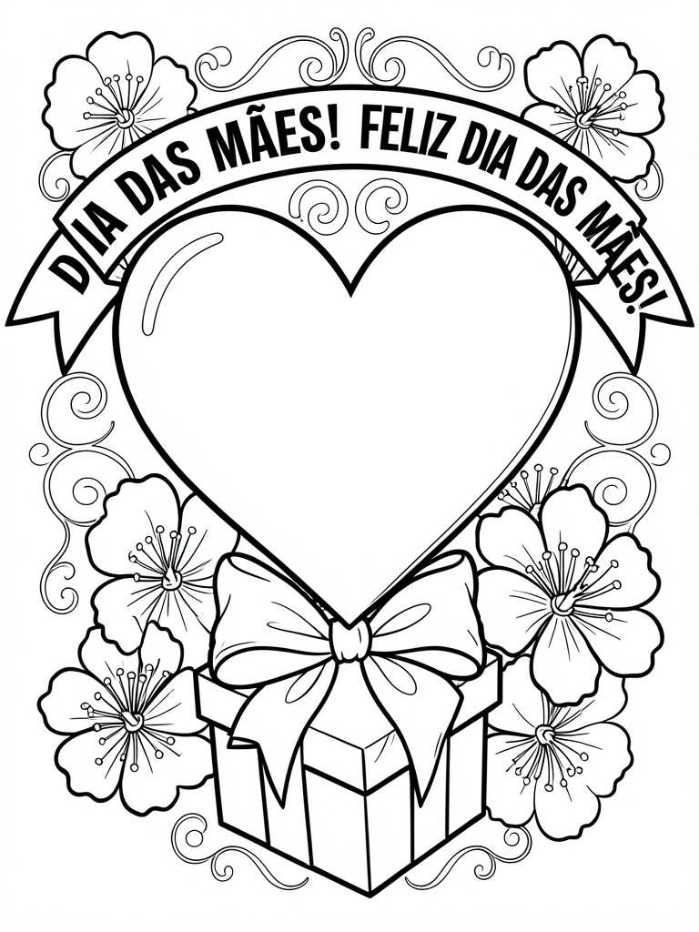Desenho de Nossa Senhora segurando o menino Jesus, com traços simples para colorir.