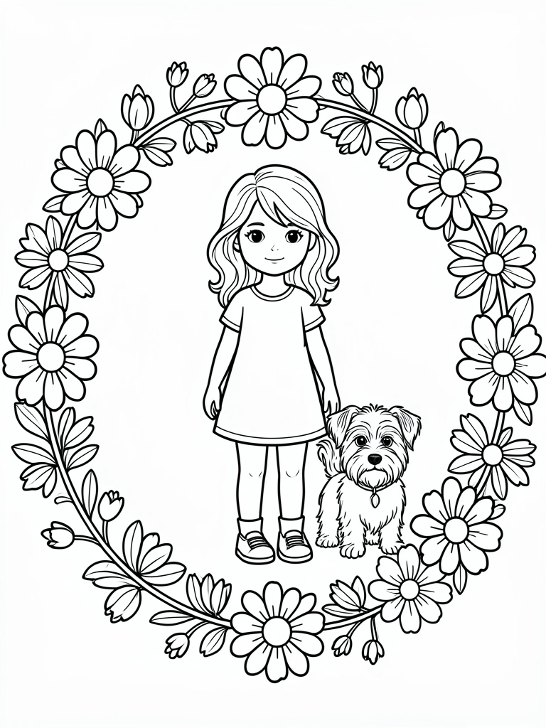 Desenho de Nossa Senhora segurando o menino Jesus, traços simples para colorir.