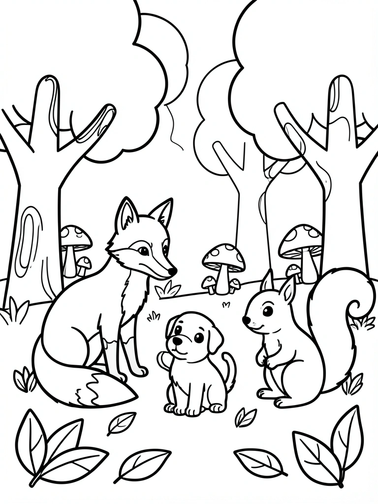 Desenho de coelho e ovos de Páscoa com contornos grossos em papel sulfite.