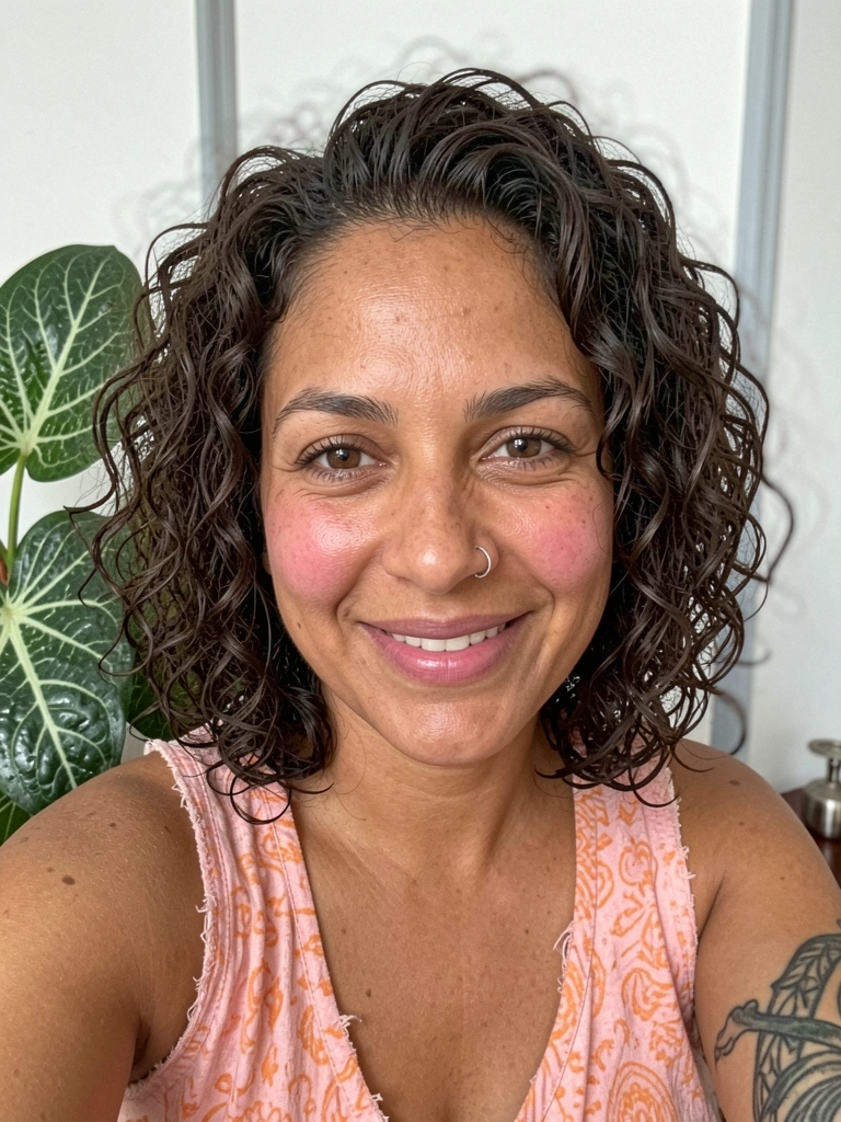 Cabelo crespo em chanel de bico com definição natural.