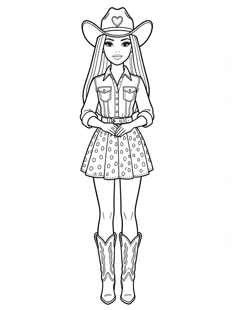Desenho da Barbie com contornos largos, ideal para crianças pequenas.