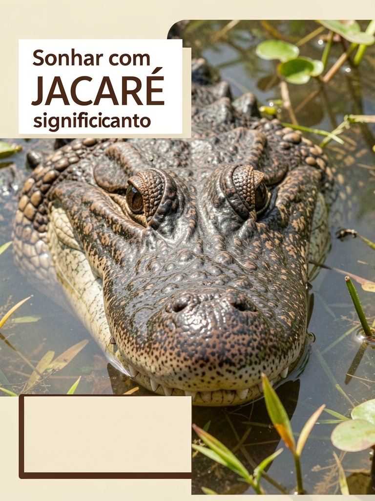 Jacaré submerso em água cristalina com plantas aquáticas e reflexos de luz solar.