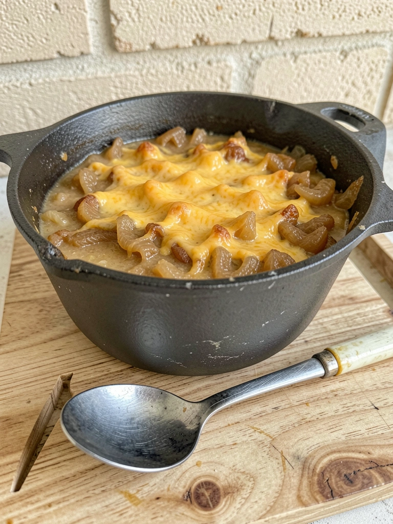Cebolas fatiadas sobre uma tábua de corte, com uma faca ao lado, em uma cozinha.