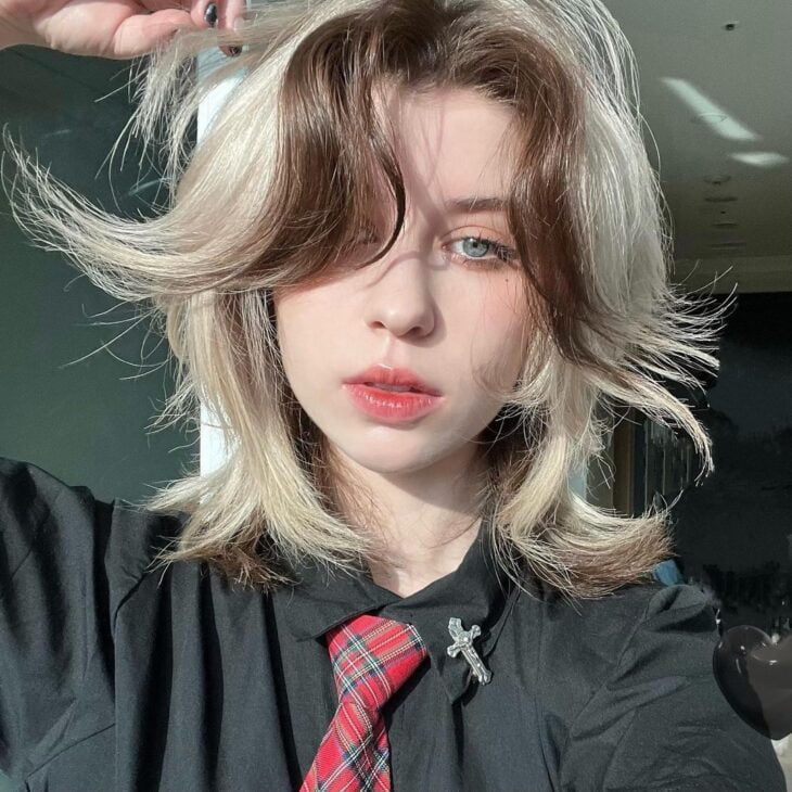 wolf cut cabelo fino liso