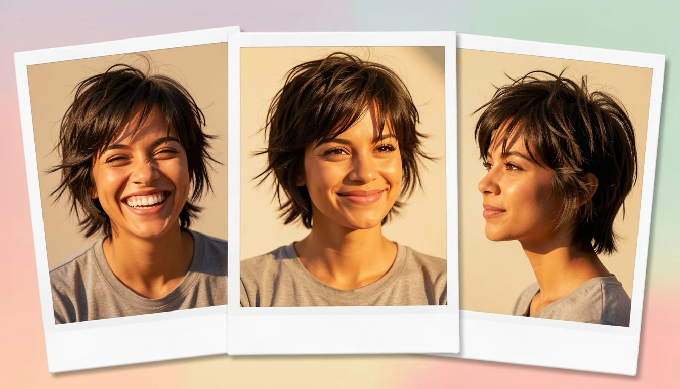 wolf cut cabelo liso rosto redondo