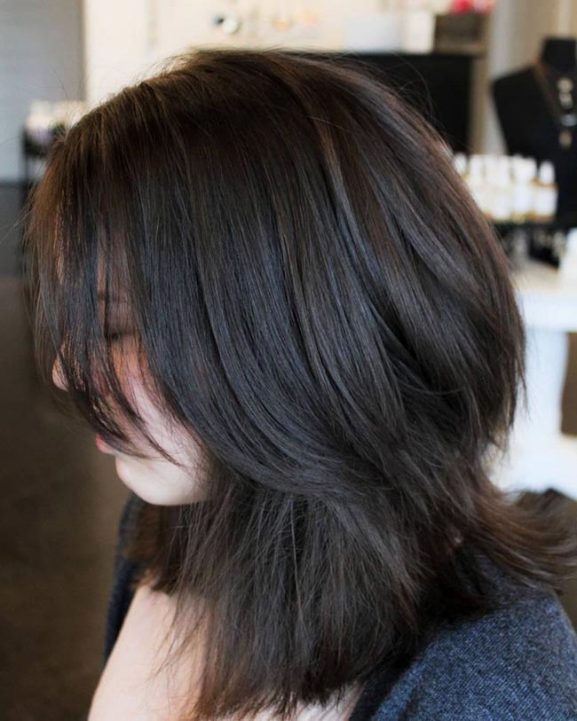 wolf cut cabelo liso